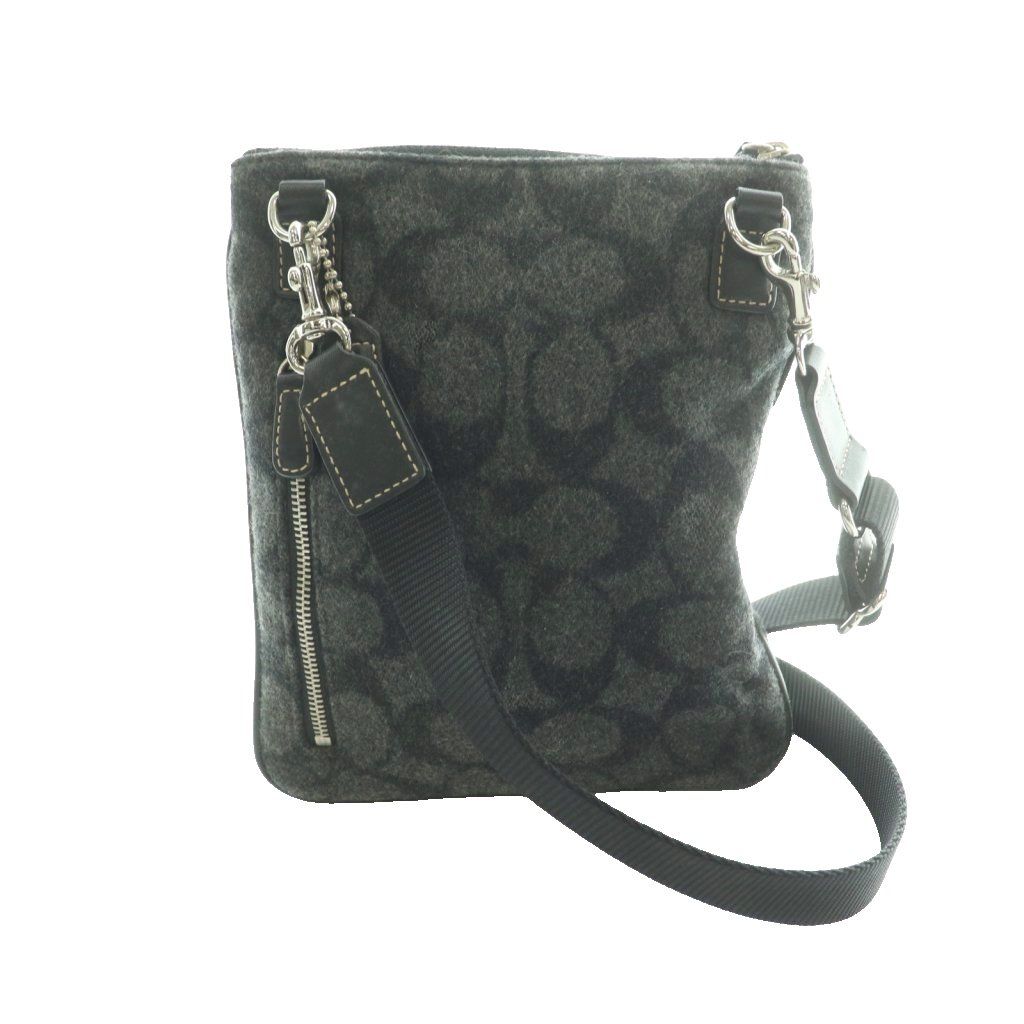 コーチ COACH ショルダーバッグ シグネチャー柄 グレー 黒 ブラック /SS ■OS ■GY18