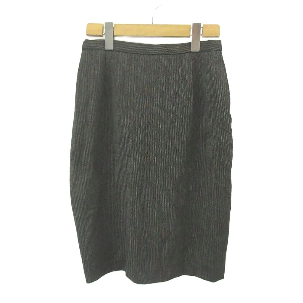 マックスマーラ MAX MARA スカート ウール 40 黒 ブラック ヘリンボーン柄 タイトシルエット 膝丈 /MD ■GY99