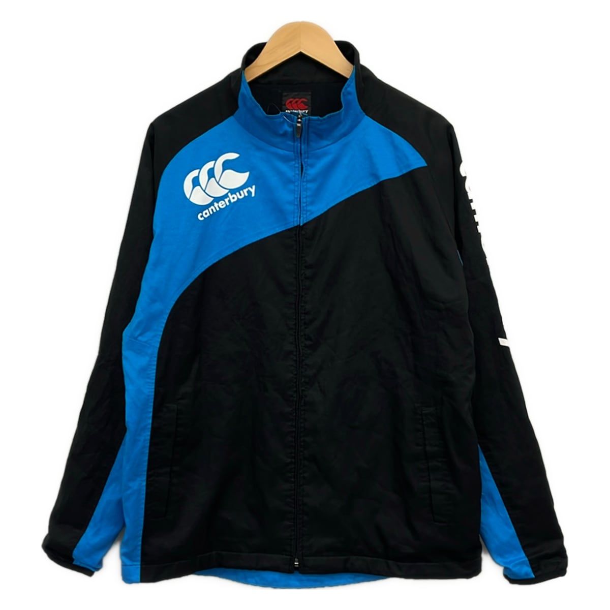 CANTERBURY OF NEW ZEALAND(カンタベリーオブニュージーランド) ブルゾン サイズL メンズ美品 - 黒×ブルー×白 長袖/春/秋