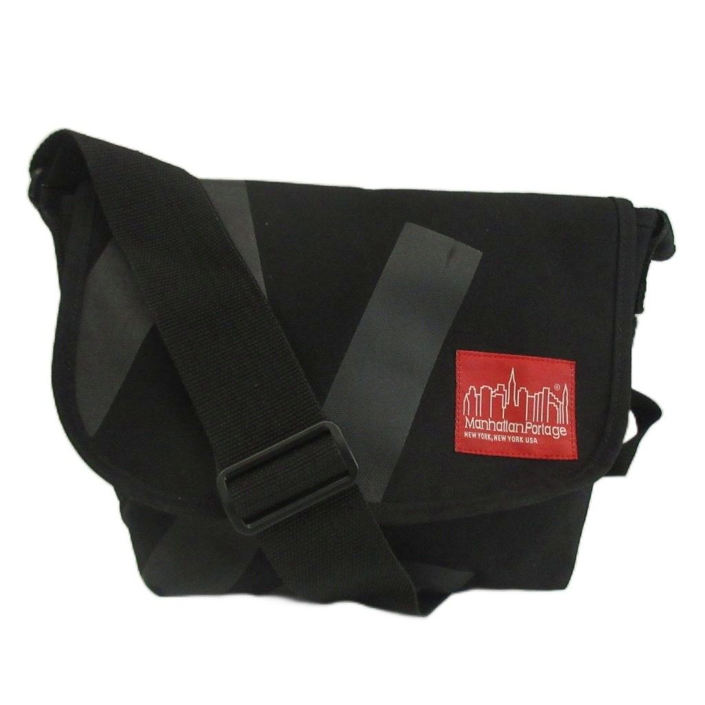 マンハッタンポーテージ Manhattan Portage NYCプリント ショルダーバッグ ナイロン フラップ ロゴ 黒 ブラック /XZ ■GY99