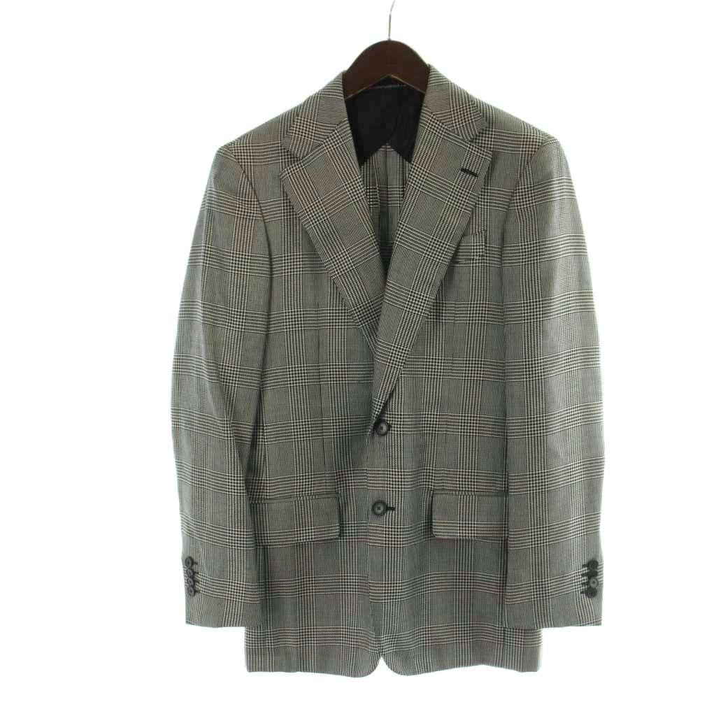 borgo santa chiara テーラードジャケット グレンチェック柄 背抜き 長袖 44 グレー ■GY69 /MQ