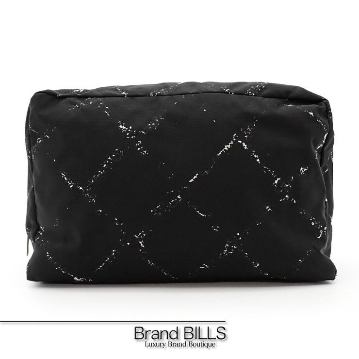 未使用品 CHANEL シャネル 旧トラベルライン ポーチ ナイロン ブラック レッド 5番台 レディース