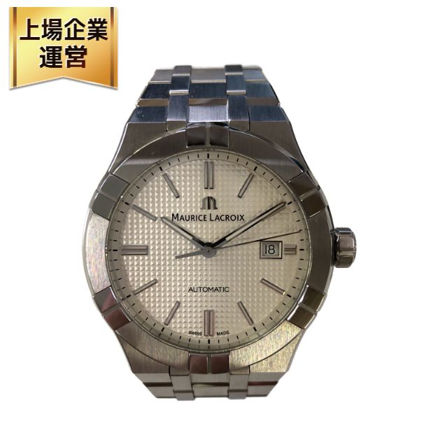 MAURICE LACROIX モーリス ラクロア アイコン オートマティック 42mm ホワイト AI6008-SS002-130-1 メンズ 腕時計 中古 美品 T11098507