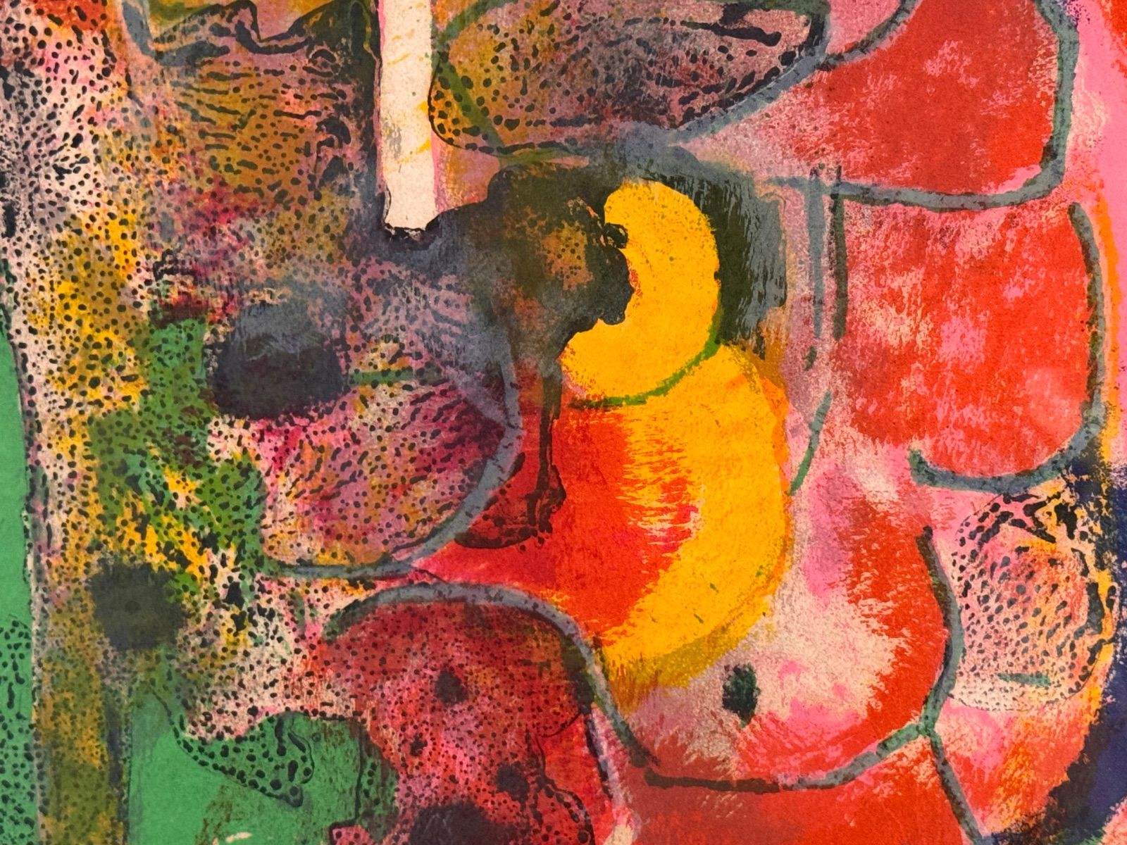 ポール・ギアマン「花・鳥・女」大判 リトグラフ 40号 フランスの画家