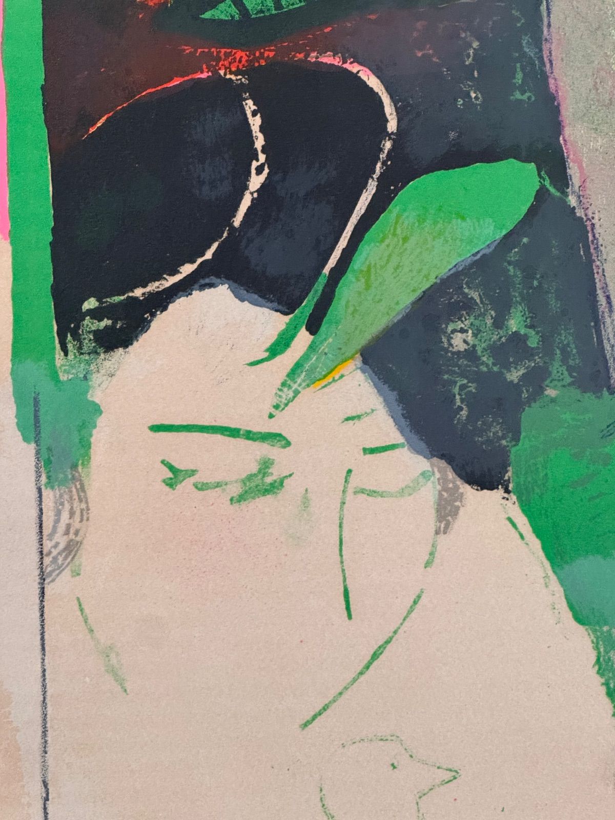 ポール・ギアマン「花・鳥・女」大判 リトグラフ 40号 フランスの画家