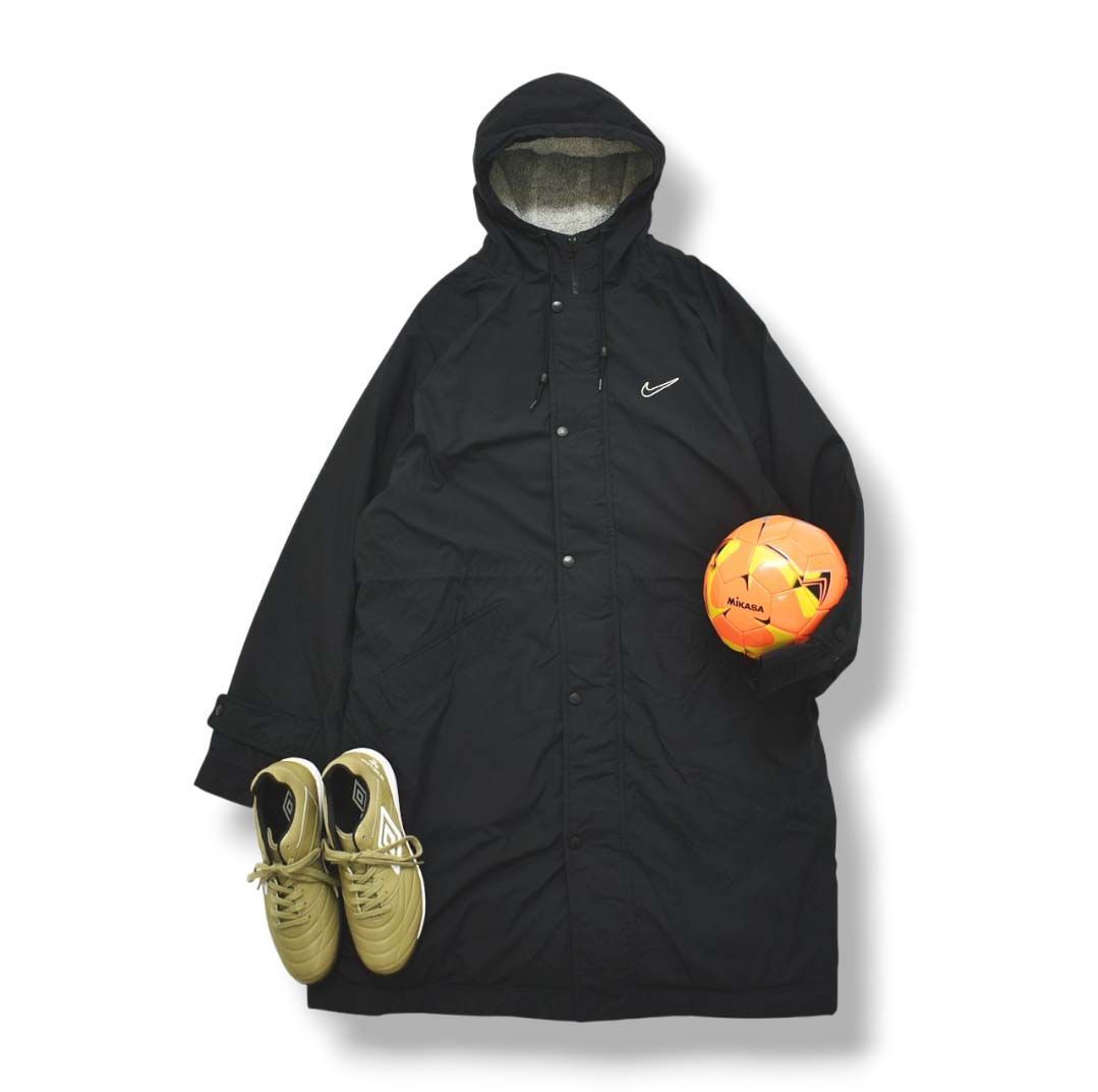 90s ヴィンテージ ナイキ NIKE 銀タグ ベンチ コート ナイロン ロング 