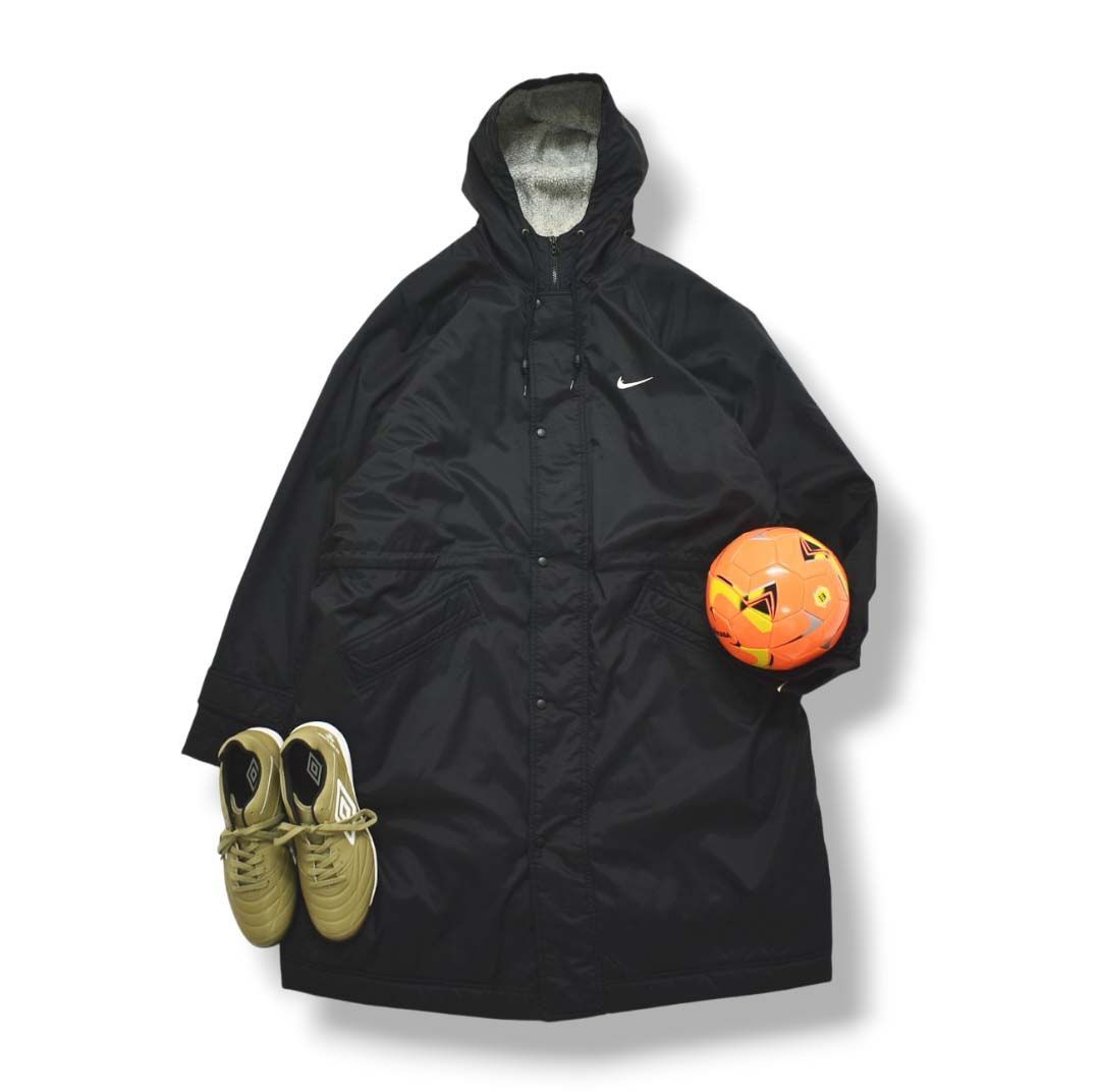 90s ヴィンテージ 黒タグ ナイキ NIKE ベンチ コート ナイロン ロング