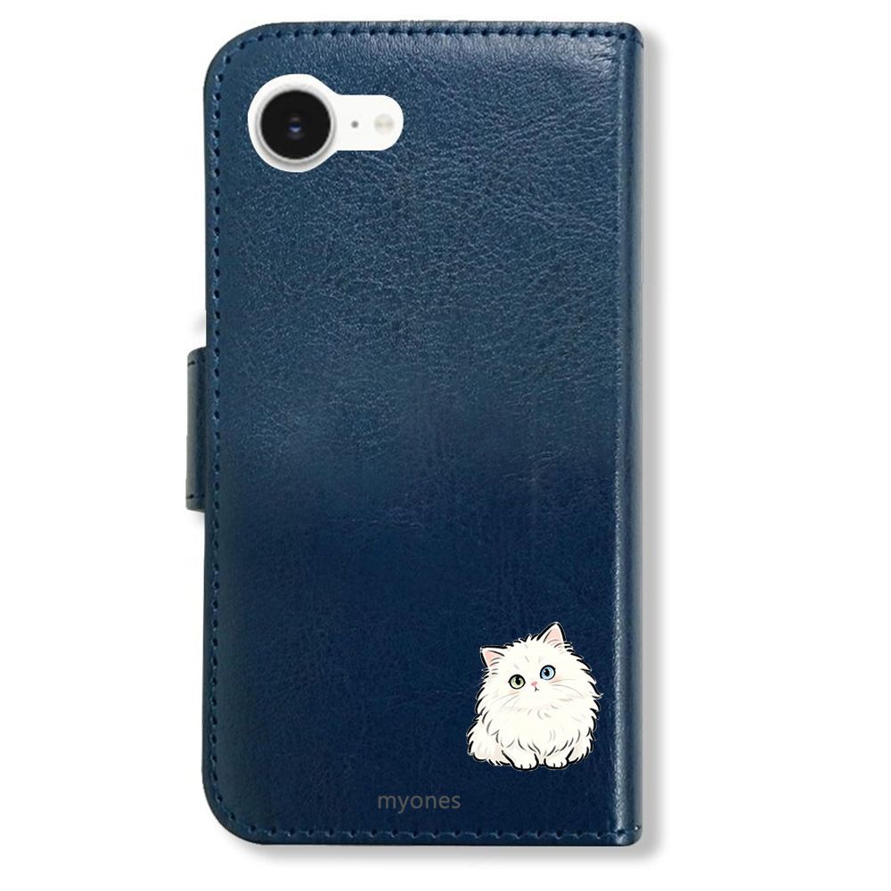 この商品は白ネコです。他の方の購入はご遠慮ください iPhone 14 新品未使用】 iPhone14 Pro 手帳型スマホ ケース カバー (色：ネイビー