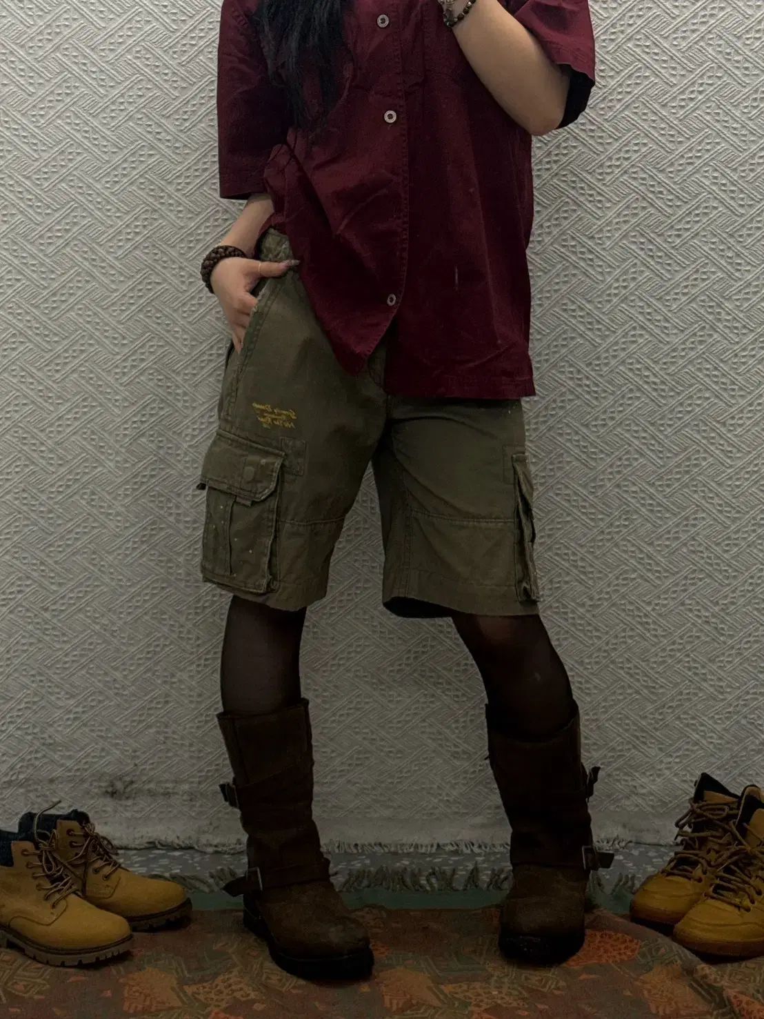DOHCストリートKitschペインティングディテールカーゴハーフパンツ K0251