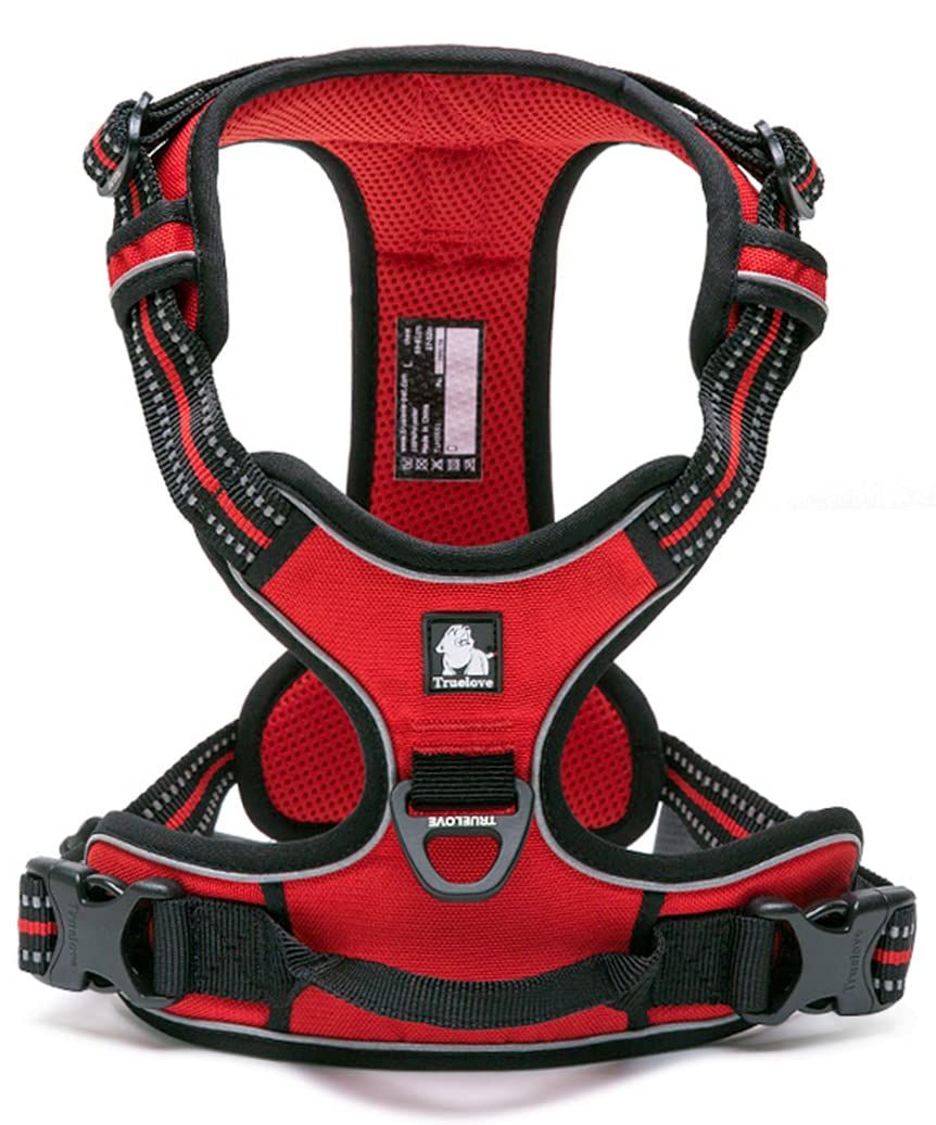 cocomall 犬用ハーネス 犬用胴輪 ドッグ ペット用品 ハーネス 3M反射材料 訓練 ナイロン製 小型犬、中型犬、大型犬に向け 通気性 調節可能 (M, レッド)pms ceba7be3