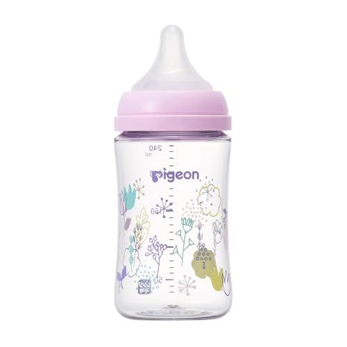 PIGEON ピジョン 母乳実感 哺乳びん 240ml 3ヵ月頃~ 軽くて割れにくいプラスチック製 flower garden ガラスの様なプレミアムな透明度(T-Ester)pms 7d4bdbd0