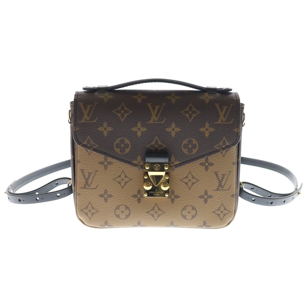 LOUIS VUITTON (ルイヴィトン) モノグラムリバース ポシェットメティス ハンドバッグ リュックサック バックパック ブラウン レザー×PVC M11941 ゴールド金具