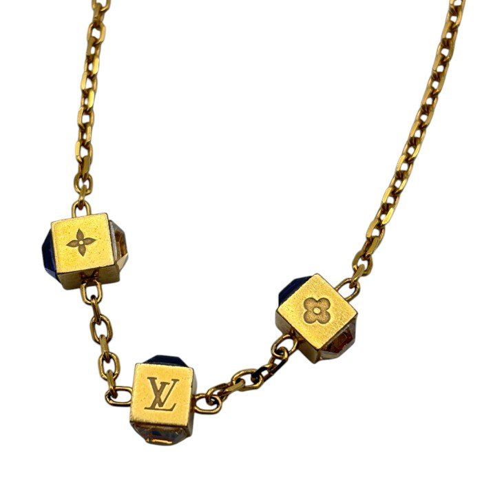 ルイヴィトン LOUIS VUITTON コリエ ギャンブル キューブ ネックレス 