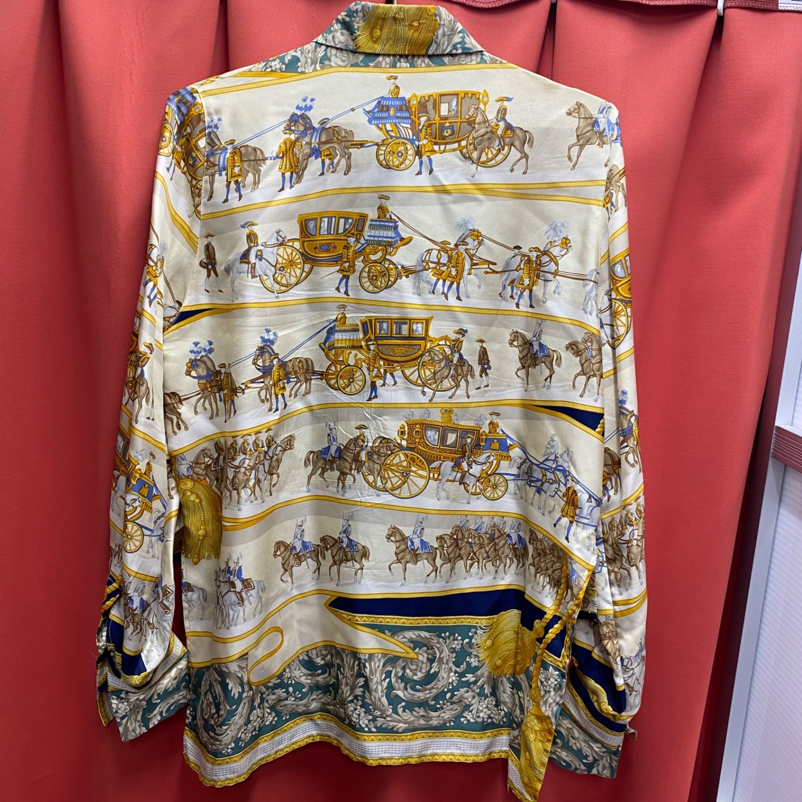 希少！ LOEWE ロエベ スカーフ柄 シャツ 長袖 シルク ヴィンテージ