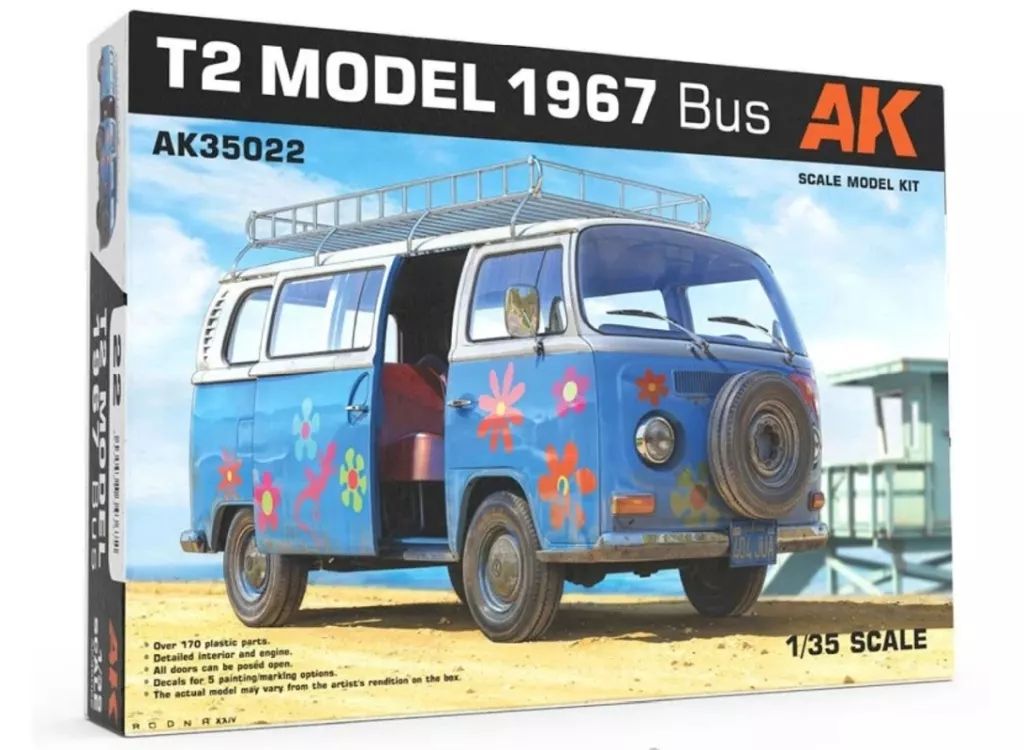 【新品】プラモデル 1/35 1967 ワンボックスカー バスタイプ [AK35022]