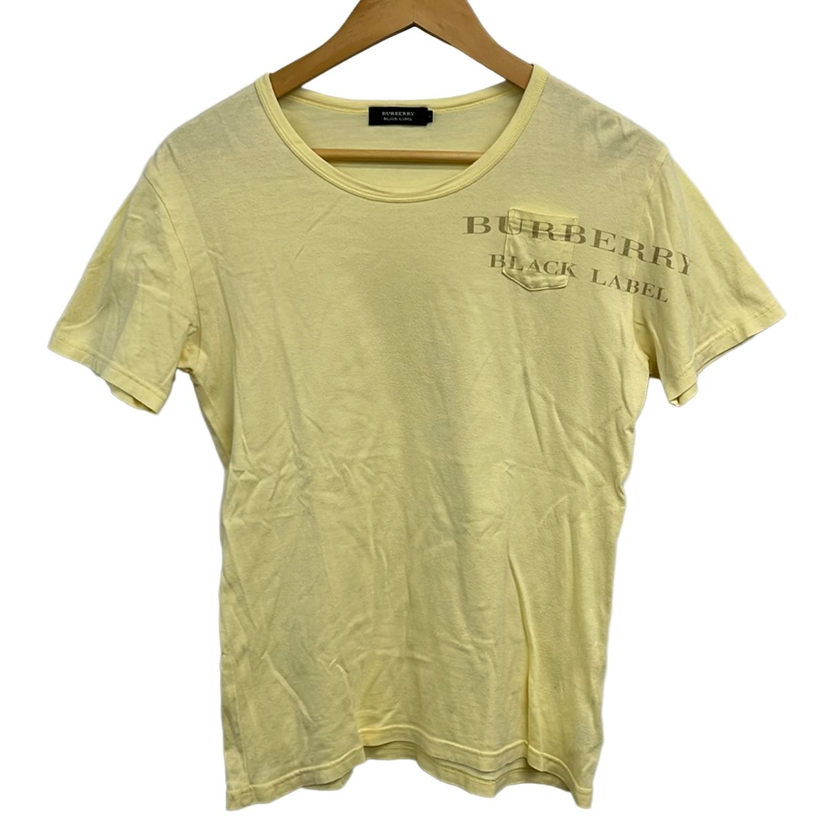 Burberry Black Label(バーバリーブラックレーベル) 半袖Tシャツ サイズ2 M メンズ - ライトイエロー クルーネック