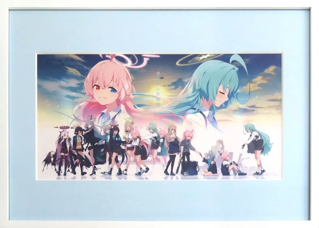 中古】原画イラストボード 付属品付)額装イラスト 「夢が残した足跡