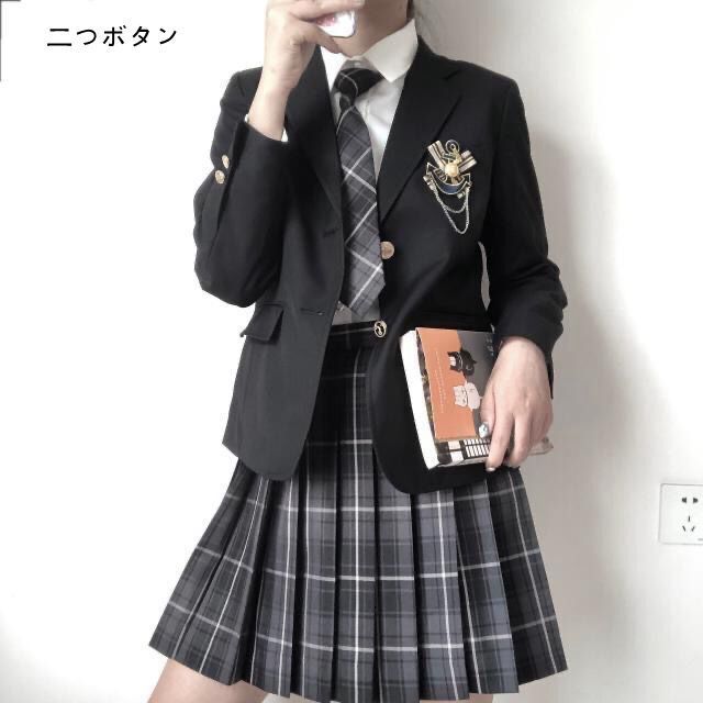 コスプレ 学生服 セーラー服 スクール 高校生制服 5点セット ブレザー スカート シャツ ネクタイ バッジ jk 制服 女子高生 入学式 卒業式 学園祭 文化祭