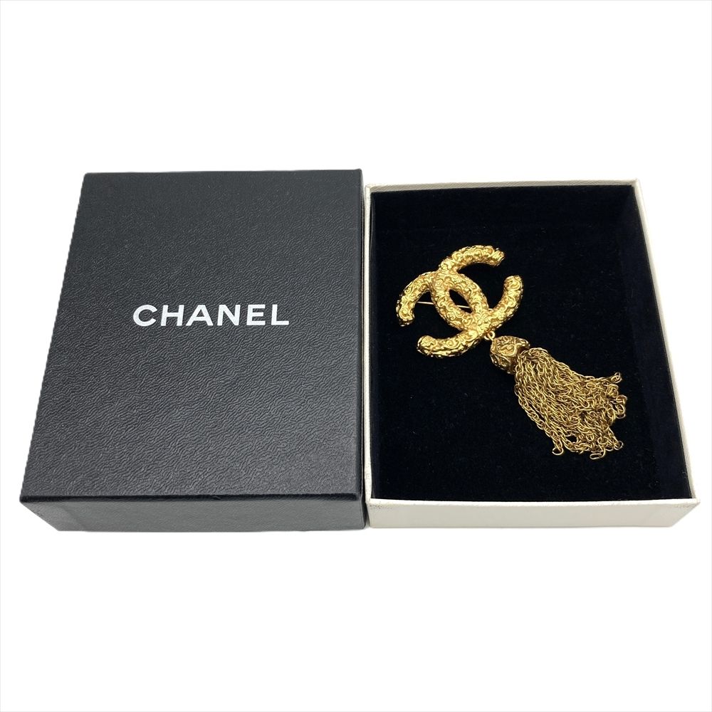 シャネル CHANEL 溶岩 ココマーク タッセル ブローチ メタル 93A