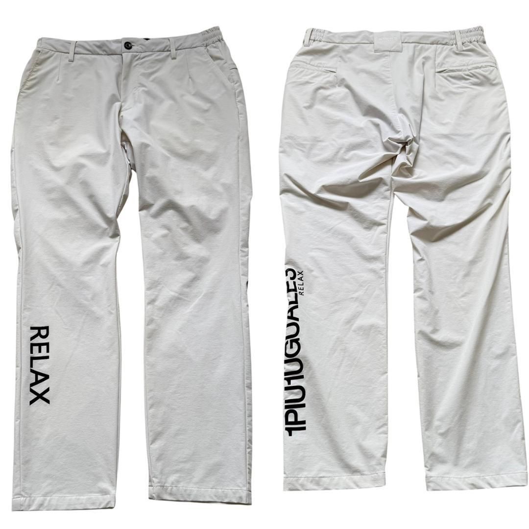 1PIU1UGUALE3 RELAX ナイロン パンツ ストレッチ ビッグロゴL-本物