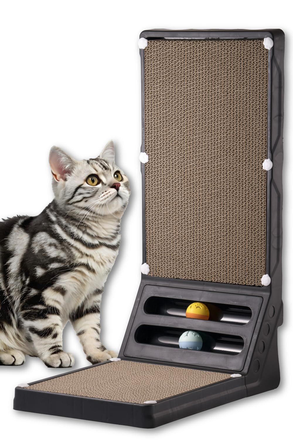 猫 爪研ぎ 4wayスクラッチ 段ボール交換式 縦型 L字 60x40x23.5cm 滑り止めパッド8個 安全基準検査済★ 5dba1d21