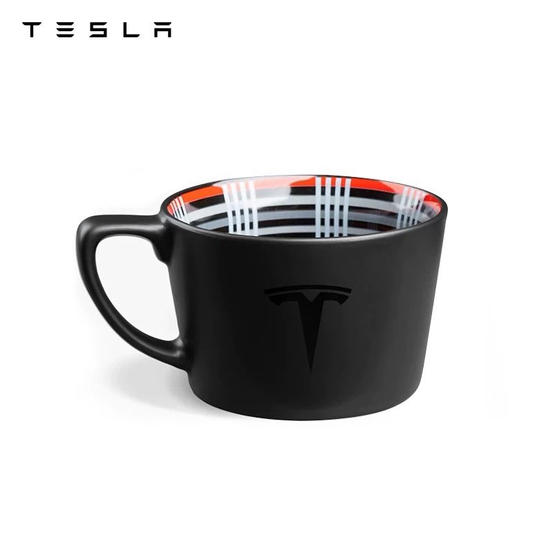 並行輸入品 テスラ（Tesla）公式 グッズ チェック柄 マグカップ ホット