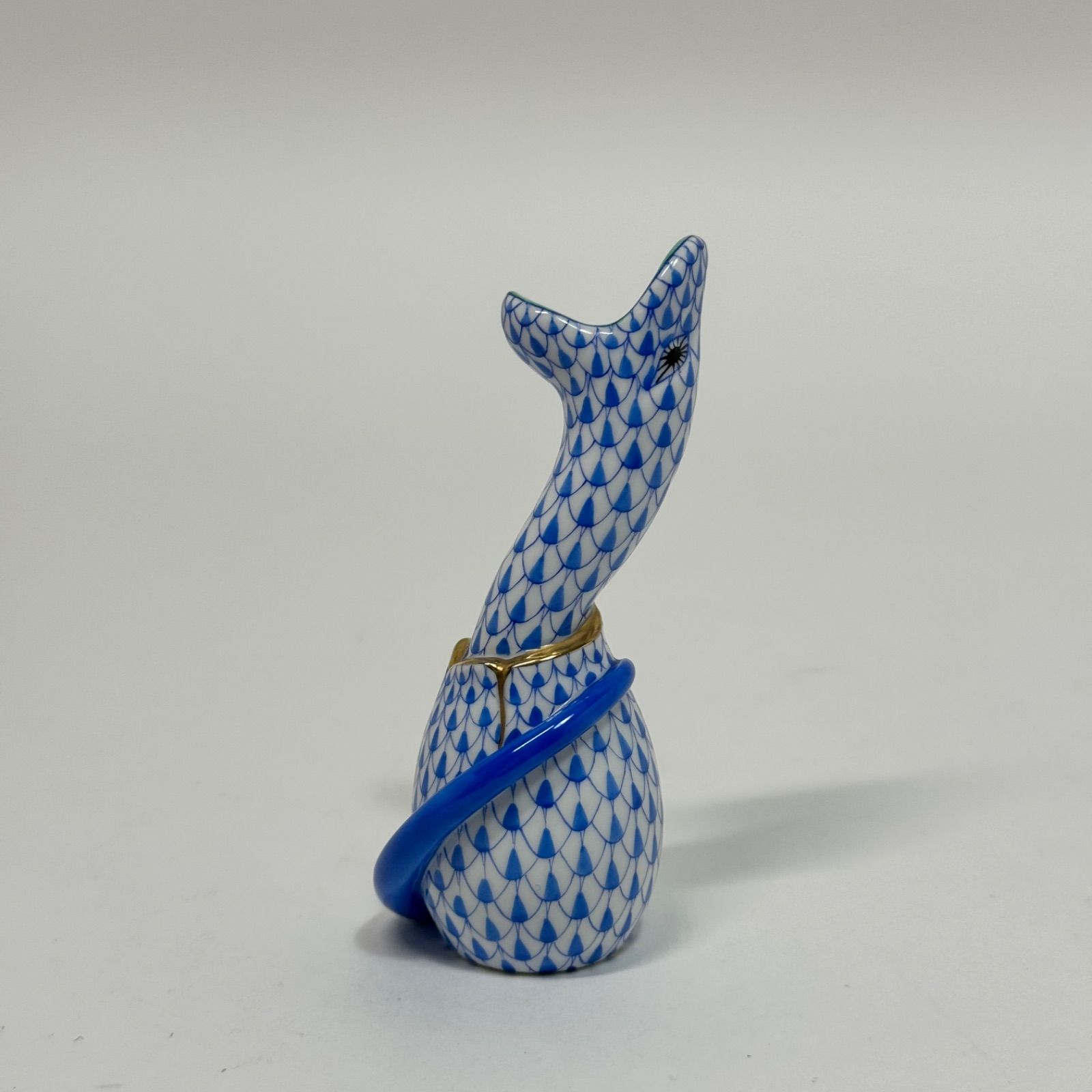 Herend ヘレンド ブルーフィッシュネット うさぎフィギュリン HEREND ヘレンド フィッシュネット「ヘビ」フィギュリン ブルー No.3