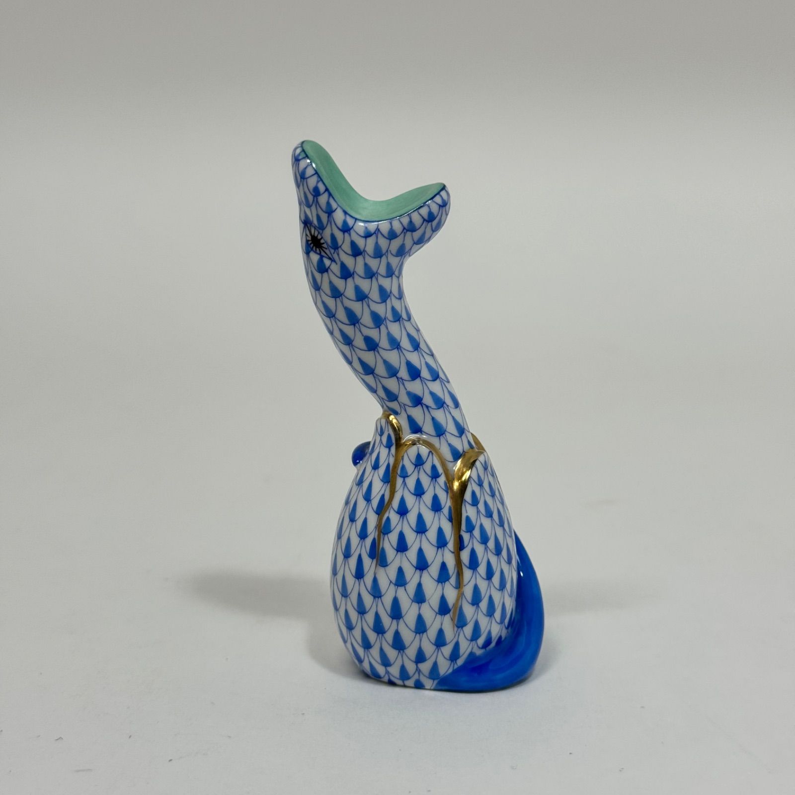 HEREND ヘレンド フィッシュネット「ヘビ」フィギュリン ブルー No.3