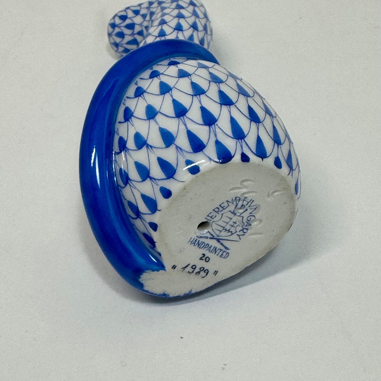 Herend ヘレンド ブルーフィッシュネット うさぎフィギュリン HEREND ヘレンド フィギュリン うさぎ フィッシュネット グリーン