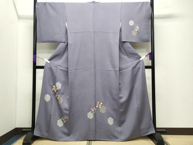 平和屋着物●創業460年・千總　訪問着　刺繍　亀甲花唐草文　金彩　西武百貨店扱い　正絹　逸品　CABD9026gh