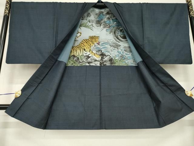 平和屋着物○男性 本場大島紬 アンサンブル 100亀甲 総詰め 正絹 逸品