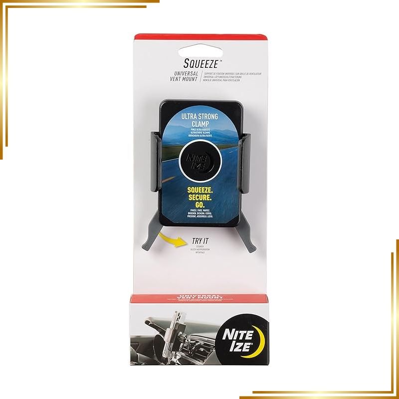 【新品】 ナイトアイズ(NITEIZE) スティーリー スクイーズ ユニバーサル ヴェントマウントキット 車 スマホスタンド エアコン吹き出し口 360°回転 片手操作 車載ホルダー 携帯ホルダー マグネット