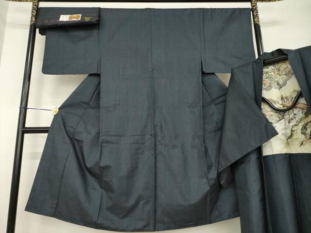 平和屋着物●男性　本場大島紬　アンサンブル　手織　100亀甲　総詰め　証紙付き　正絹　逸品　AABH3303ck