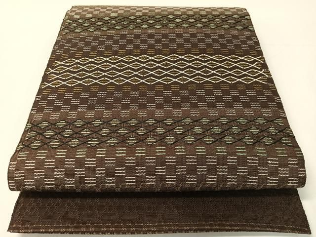 平和屋着物●八寸名古屋帯　紬地　横段文　正絹　逸品　CABG1854vp 26,936円