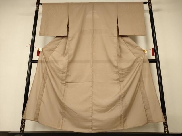 平和屋着物＊夏物　色無地　絽　白茶色　正絹　逸品　AABI4741jd