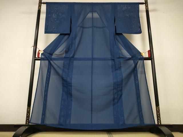 平和屋着物＊夏物　色無地　絽　紺色　正絹　逸品　AABI4742jd 21,840円