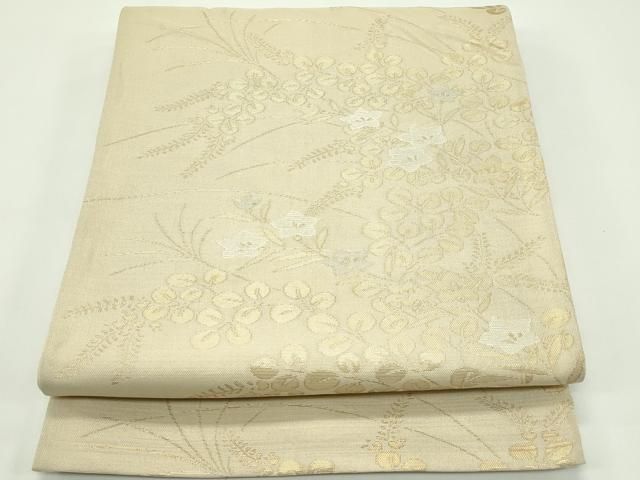 平和屋着物＊夏物　六通柄袋帯　桔梗　萩　金銀糸　正絹　逸品　CABG7284rv 21,450円