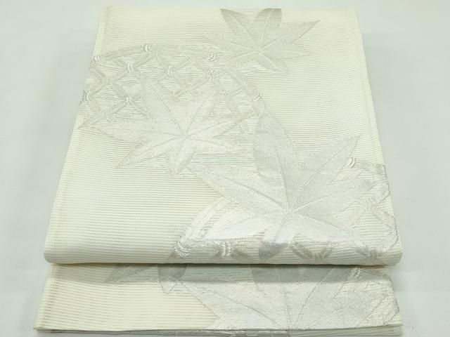 平和屋着物*夏物 六通柄袋帯 籬楓文 銀糸 正絹 逸品 未使用 CABG7288rv