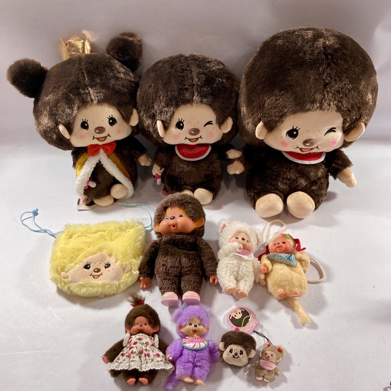 ★ monchhichi モンチッチ グッズ まとめ商品 ぬいぐるみ マスコット ポーチ 巾着 など ヴィンテージ 現状品 1.8kg