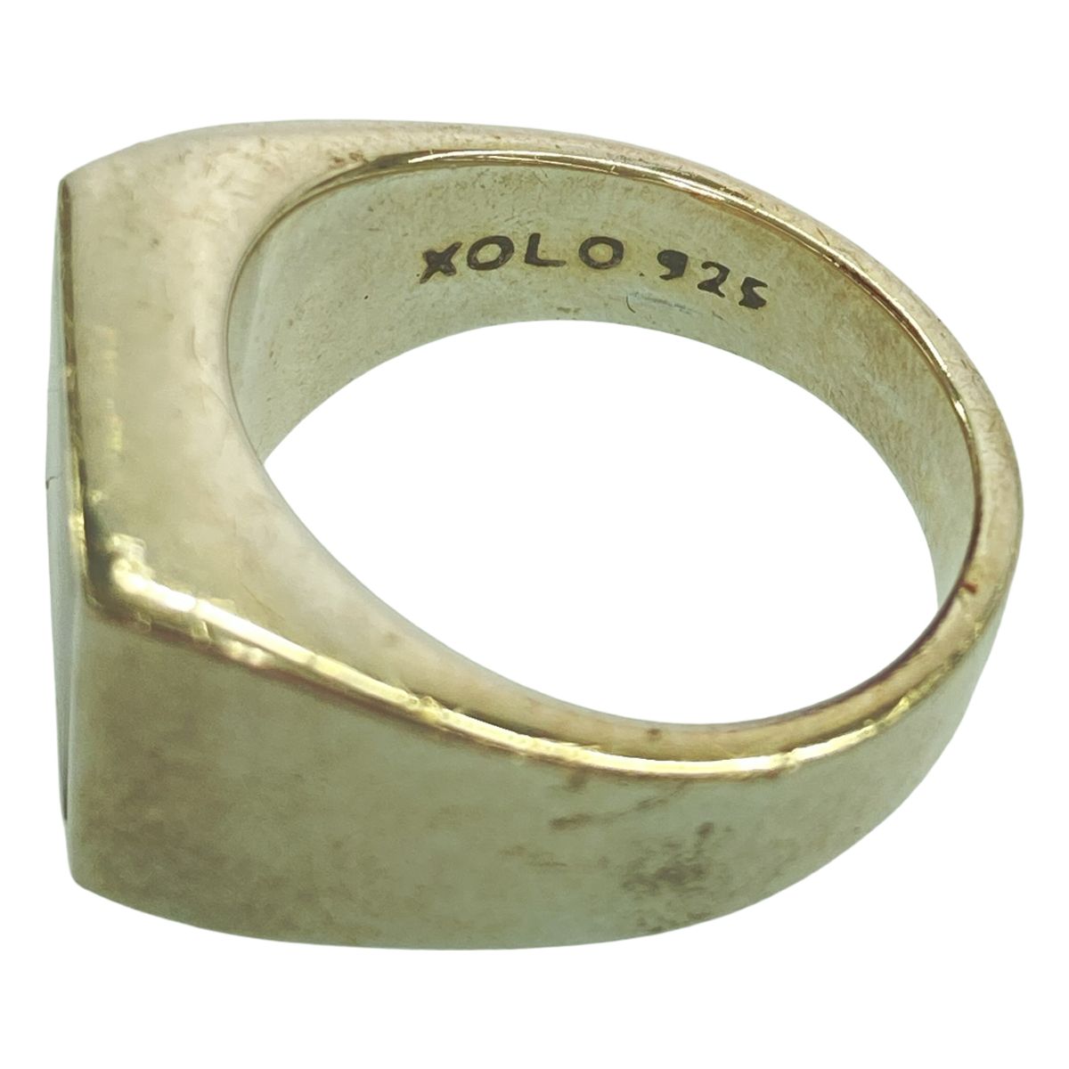 XOLO JEWELRY ショロジュエリー Signet Ring with Gray &Gold Flower 