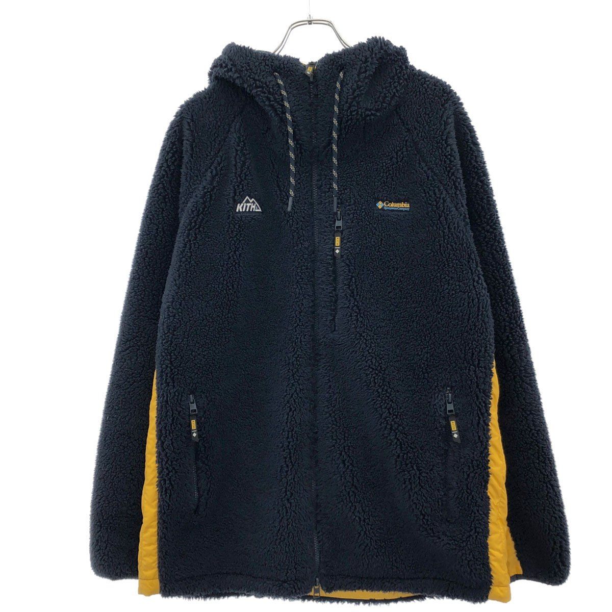 KITH×Columbia キス×コロンビア High Pile Full Zip Jacket ボアフリースジャケット ネイビー L