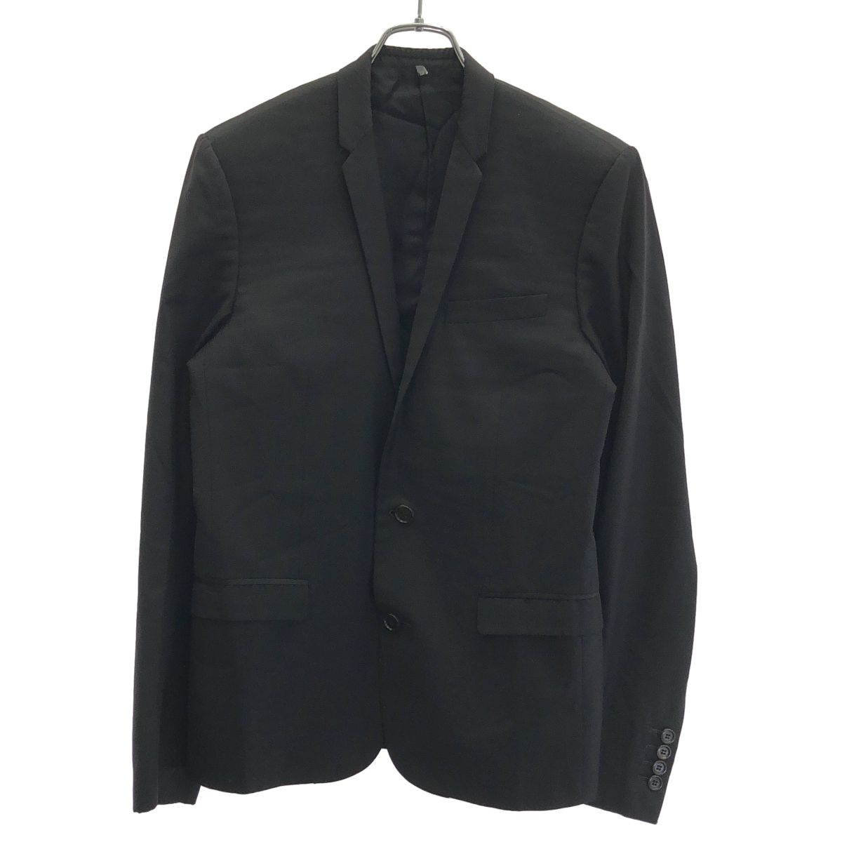 Dior HOMME ディオールオム by KRIS VAN ASSCHE ナローラペル2Bテーラードジャケット ブラック 46