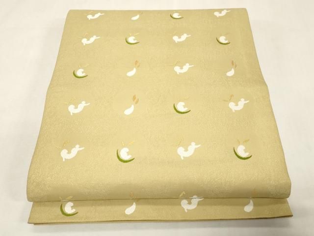 平和屋着物○六通柄袋帯 唐織 兎 正絹 逸品 CABG9497dy 【公式通販】