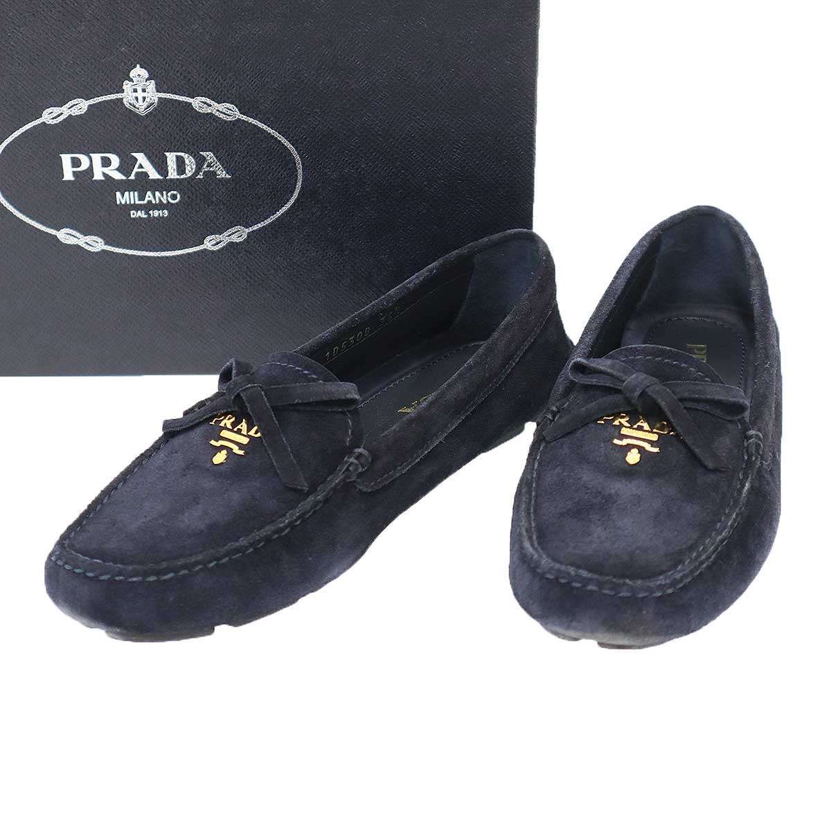 PRADA プラダ スウェードレザードライビングシューズ 1D530B ネイビー 