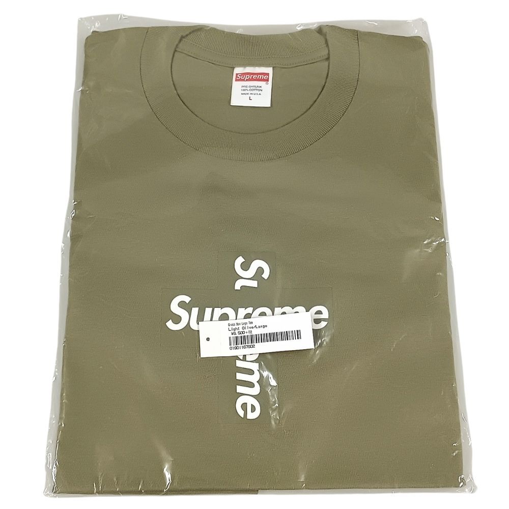 SUPREME シュプリーム Cross Box Logo Tee クロスボックスロゴ 半袖Ｔシャツ ライトオリーブ サイズL 正規品 / 55146