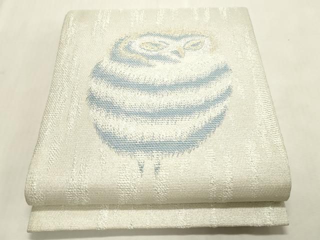 平和屋着物●太鼓柄袋帯　梟　金糸　正絹　逸品　CABH6486dy