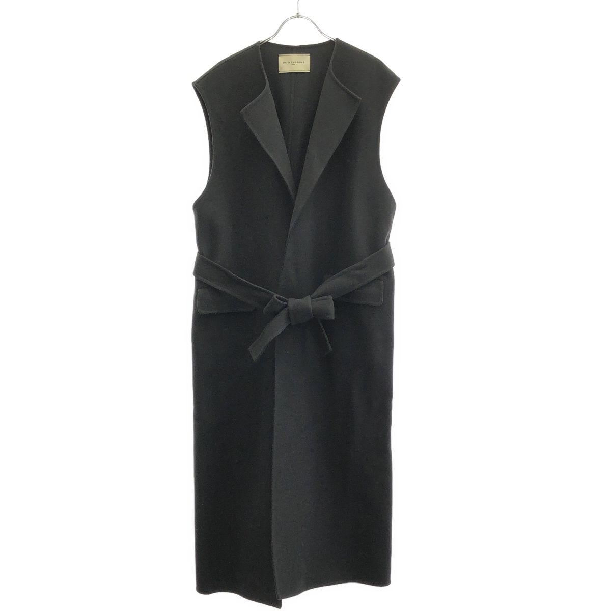 UNITED ARROWS ユナイテッドアローズ 21AW ノーカラーロングジレ ベスト 1522-199-2833 ブラック 38