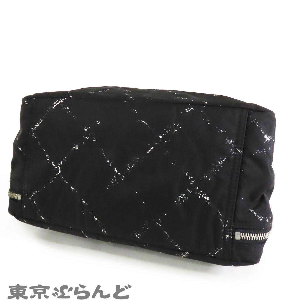 シャネル CHANEL 旧トラベルライン ミニボストンバッグ ブラックx 