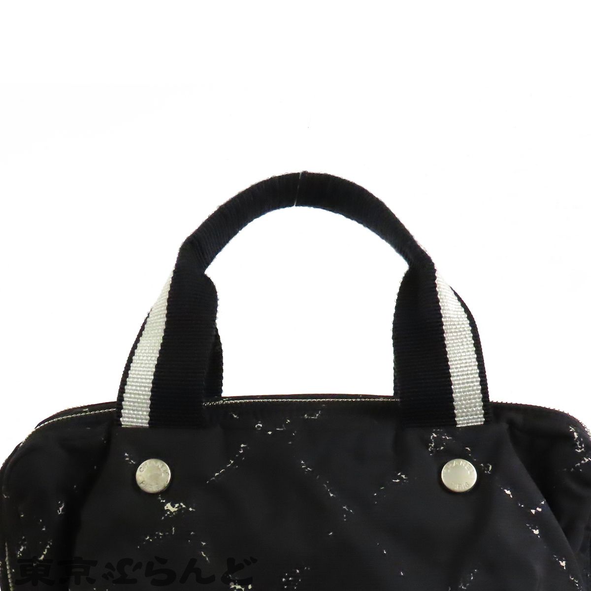 シャネル CHANEL 旧トラベルライン ミニボストンバッグ ブラックx