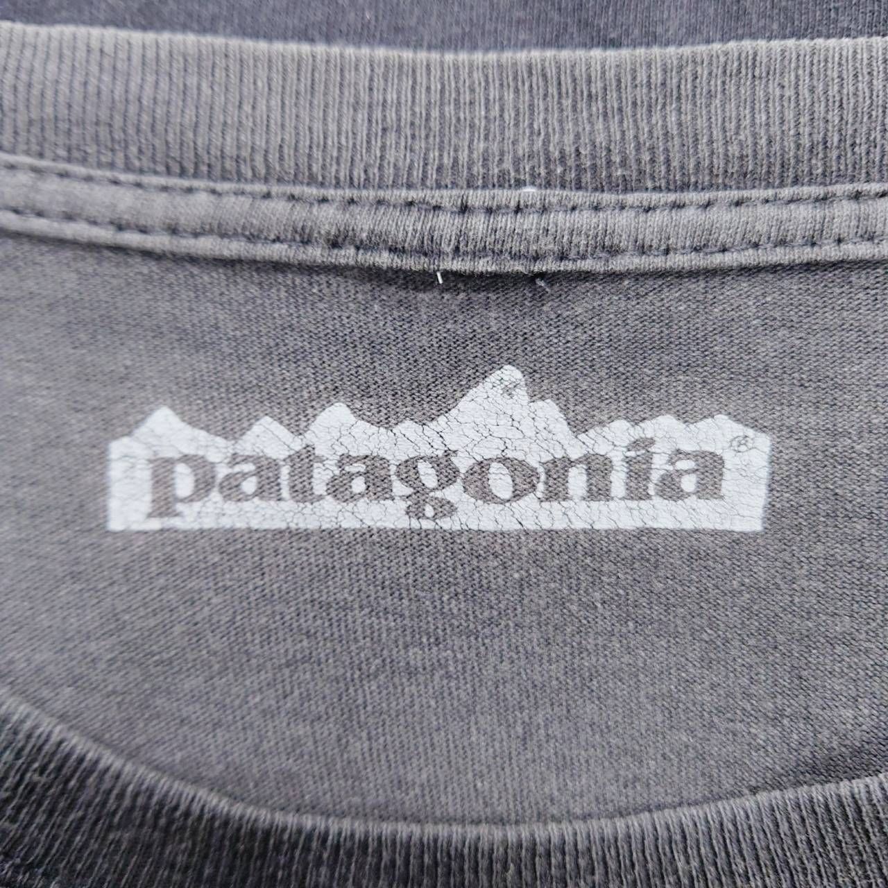 Patagonia パタゴニア 半袖Tシャツ M ブラック 黒 バックロゴ P-6ロゴ 